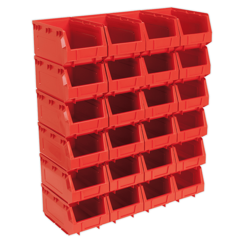 Sealey TPS324R Plastic Storage Bin 150 x 240 x 130mm, Red - Pack of 24 - TPS324R - Sealey Tools UK - Trade Counter Direct