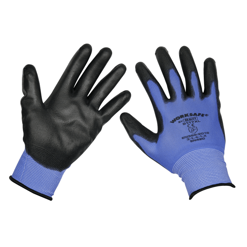 Sealey TSP117XL/6 Worksafe® Lightweight Precision Grip Gloves, X-Large - Pack of 6 Pairs - TSP117XL/6 - Sealey Tools UK - Trade Counter Direct