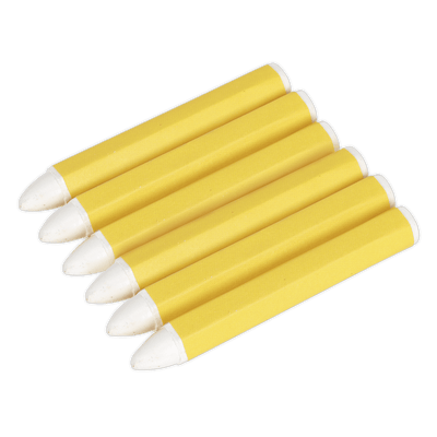 Sealey TST13 White Tyre Marking Crayon - Pack of 6 - TST13 - Sealey Tools UK - Trade Counter Direct