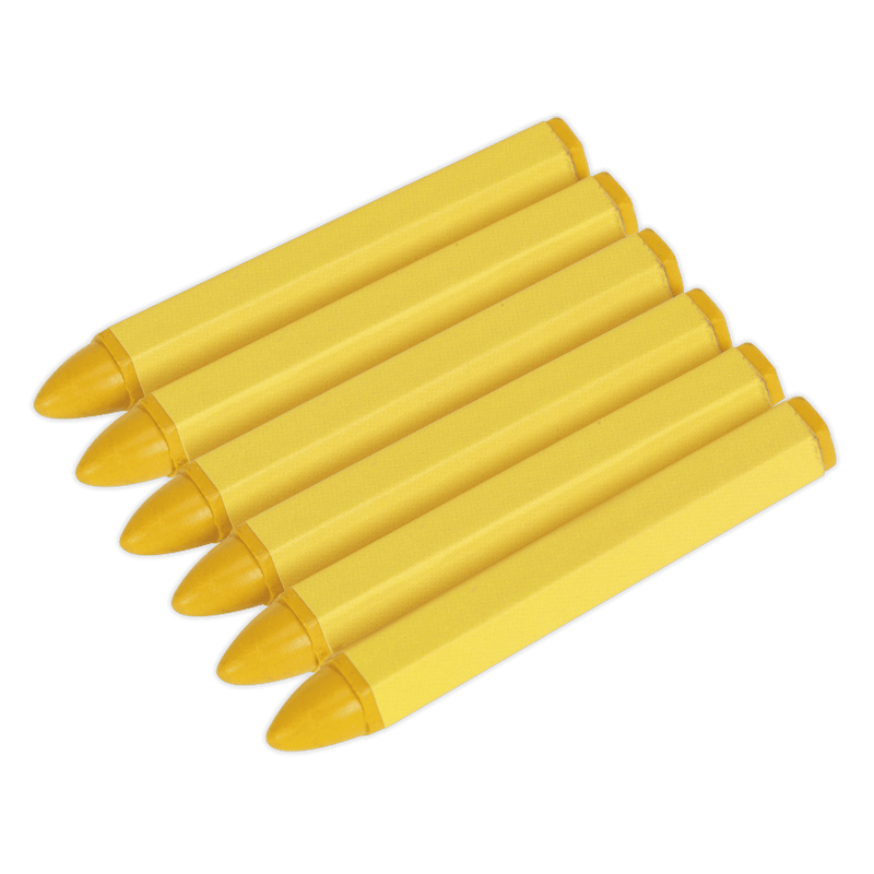 Sealey TST14 Yellow Tyre Marking Crayon - Pack of 6 - TST14 - Sealey Tools UK - Trade Counter Direct