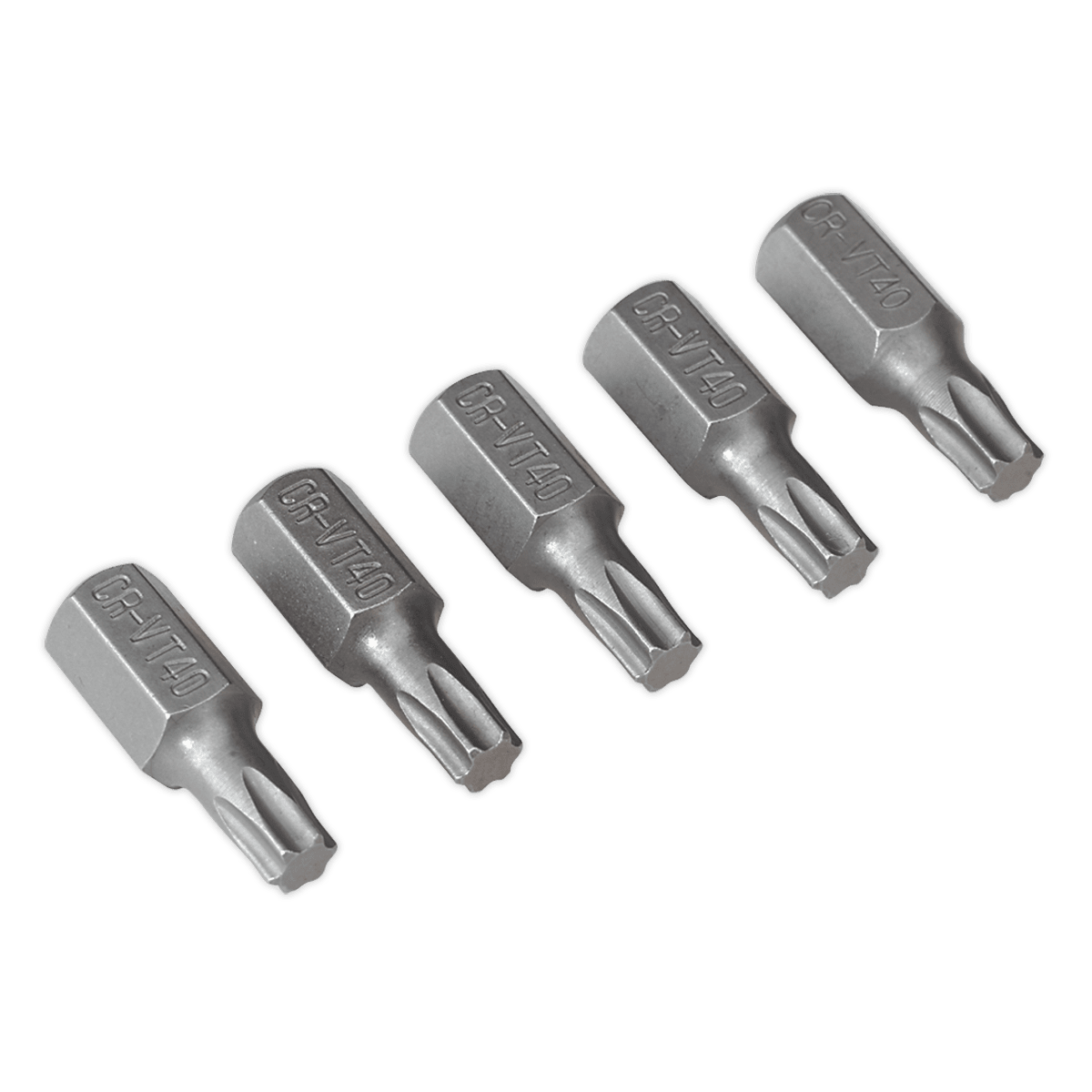 Sealey TX40S5 TRX - Star* T40 Bit Short Pack of 5 - TX40S5 - Sealey Tools UK - Trade Counter Direct