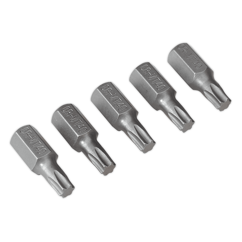 Sealey TX40S5 TRX - Star* T40 Bit Short Pack of 5 - TX40S5 - Sealey Tools UK - Trade Counter Direct