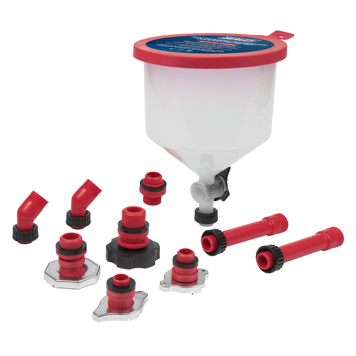 Sealey VS0045 Non-Spill Automotive Coolant Filling Set 15pc - VS0045 - Sealey Tools UK - Trade Counter Direct