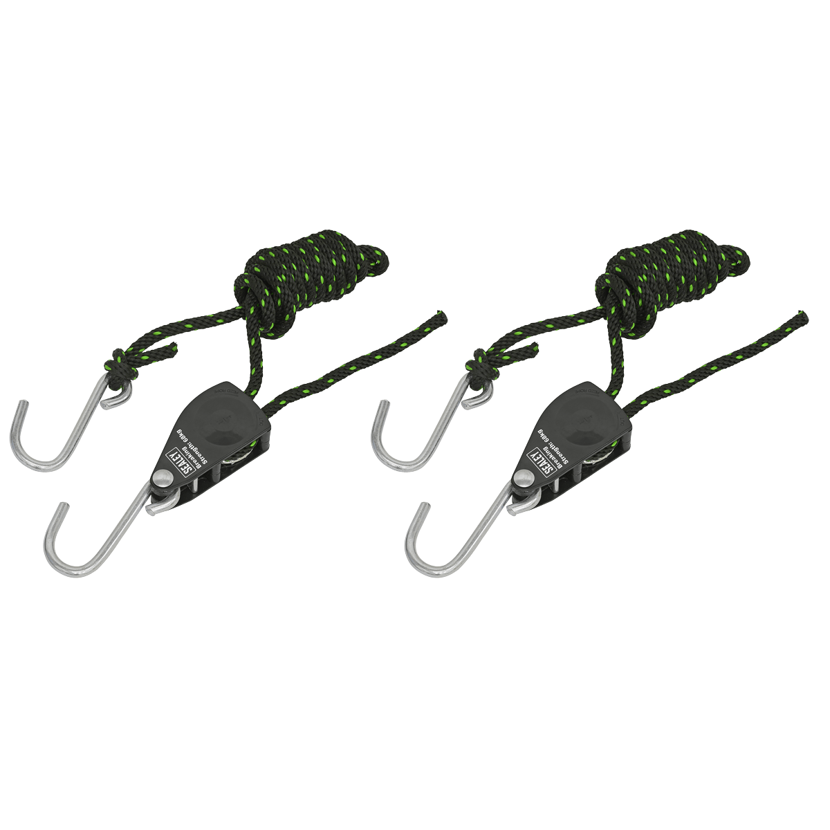 Sealey VS0114 Ratchet Parts Hanger/Tie Down with S-Shaped Hooks 2m - Pack of 2 - VS0114 - Sealey Tools UK - Trade Counter Direct