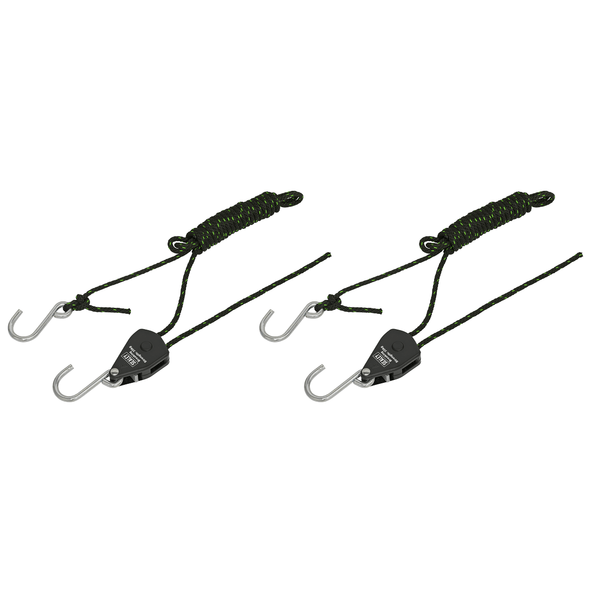 Sealey VS0118 Ratchet Parts Hanger/Tie Down with S-Shaped Hooks 2m - Pack of 2 - VS0118 - Sealey Tools UK - Trade Counter Direct