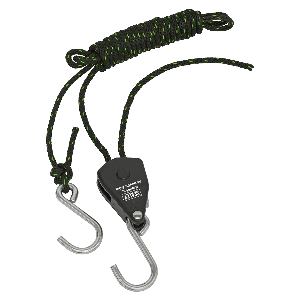 Sealey VS0118 Ratchet Parts Hanger/Tie Down with S-Shaped Hooks 2m - Pack of 2 - VS0118 - Sealey Tools UK - Trade Counter Direct