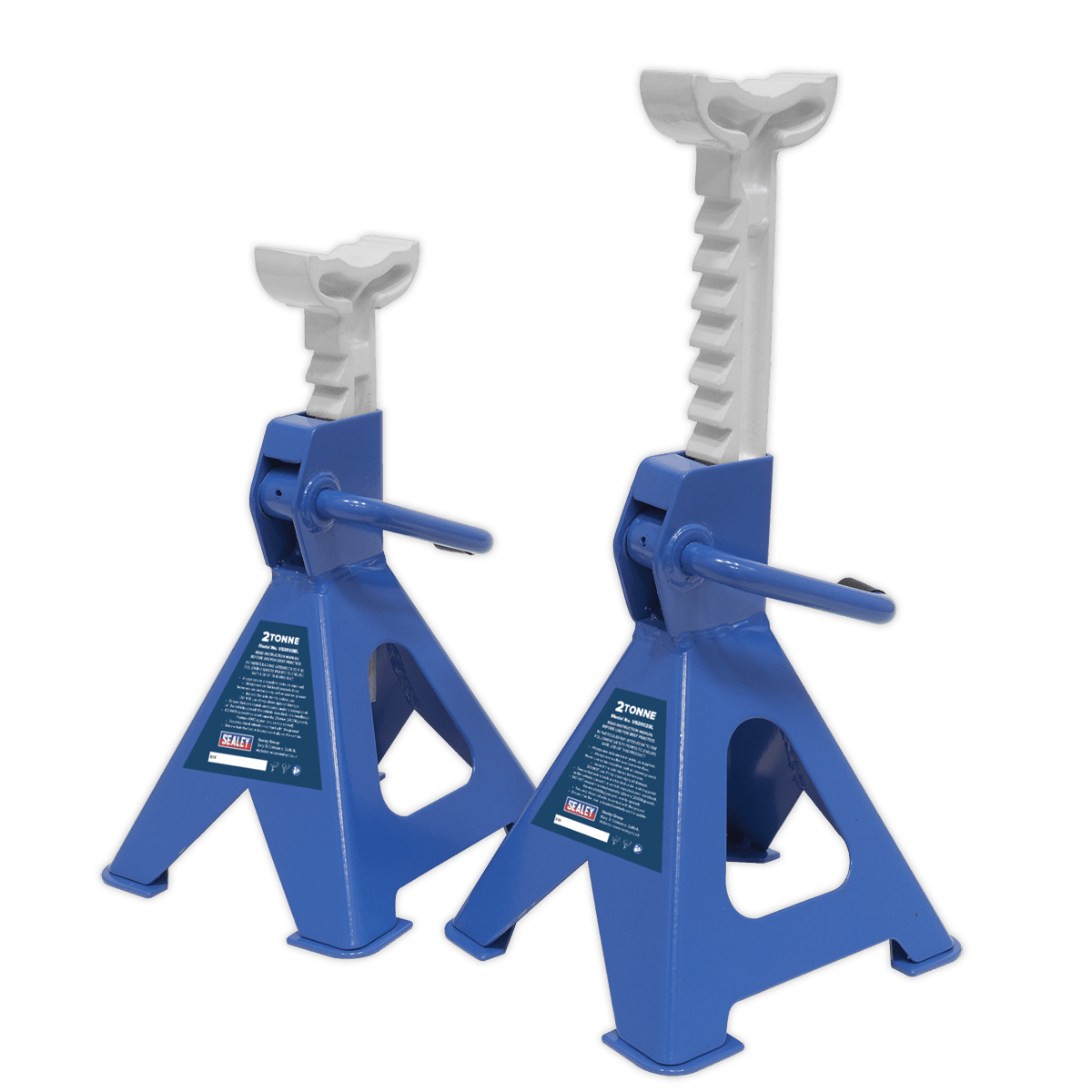 Sealey VS2002BL Axle Stands (Pair) 2tonne Capacity per Stand Ratchet Type - Blue - VS2002BL - Sealey Tools UK - Trade Counter Direct