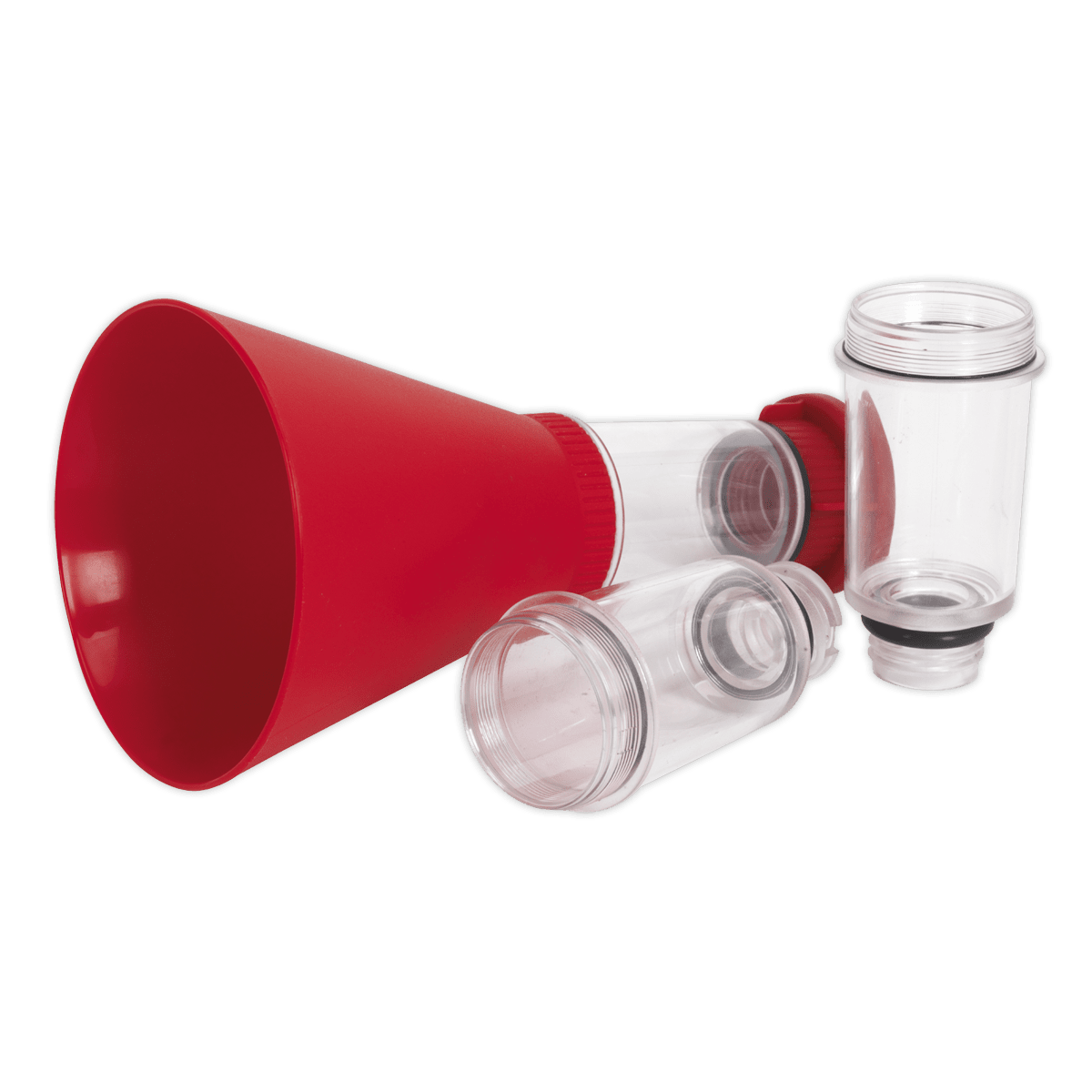 Sealey VS7101 4pc Engine Oil Funnel - BMW, Fiat, Ford, Mazda, Mercedes, Toyota/Lexus, VAG - VS7101 - Sealey Tools UK - Trade Counter Direct