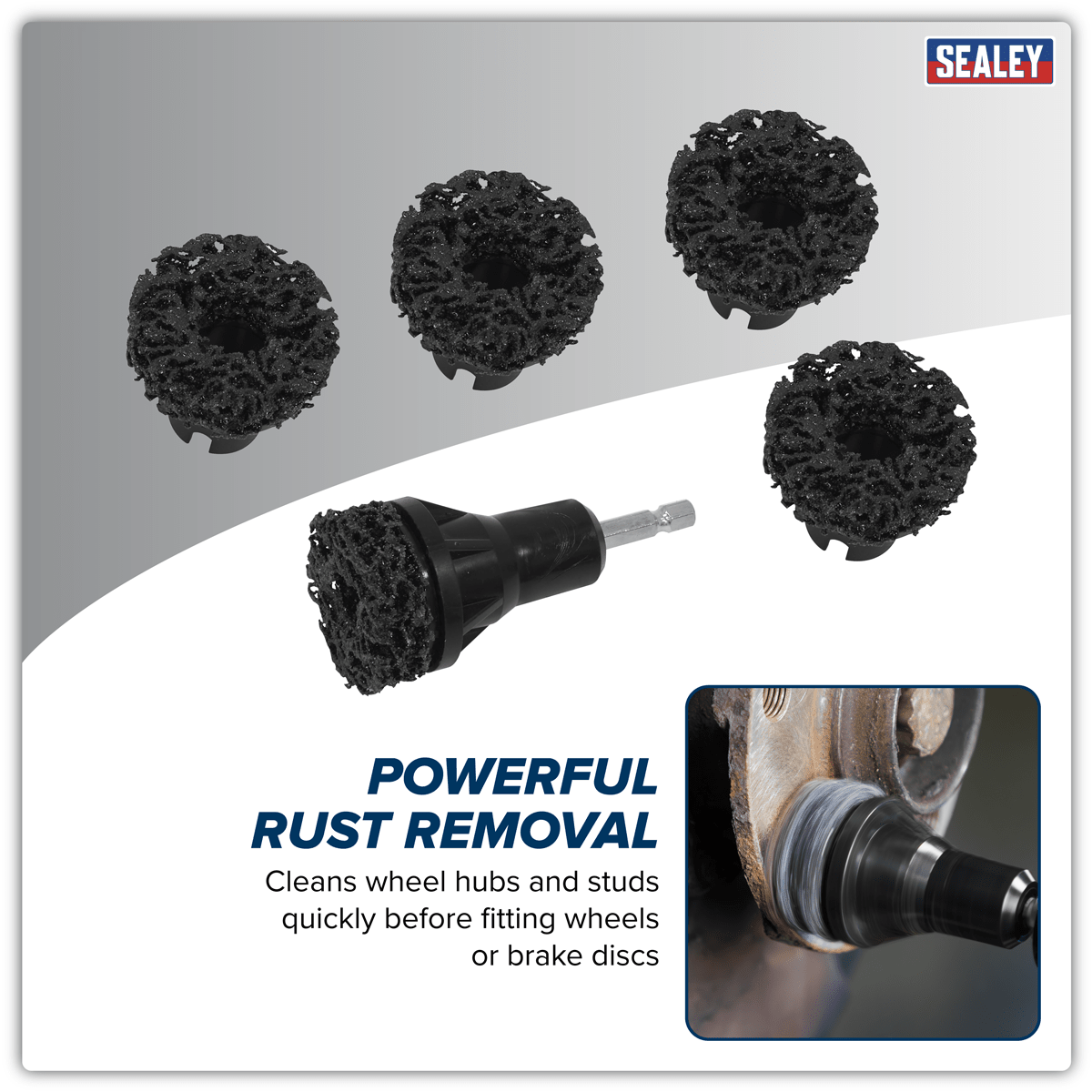 Sealey VS8005 Stud Hub Cleaner Set 6pc - VS8005 - Sealey Tools UK - Trade Counter Direct