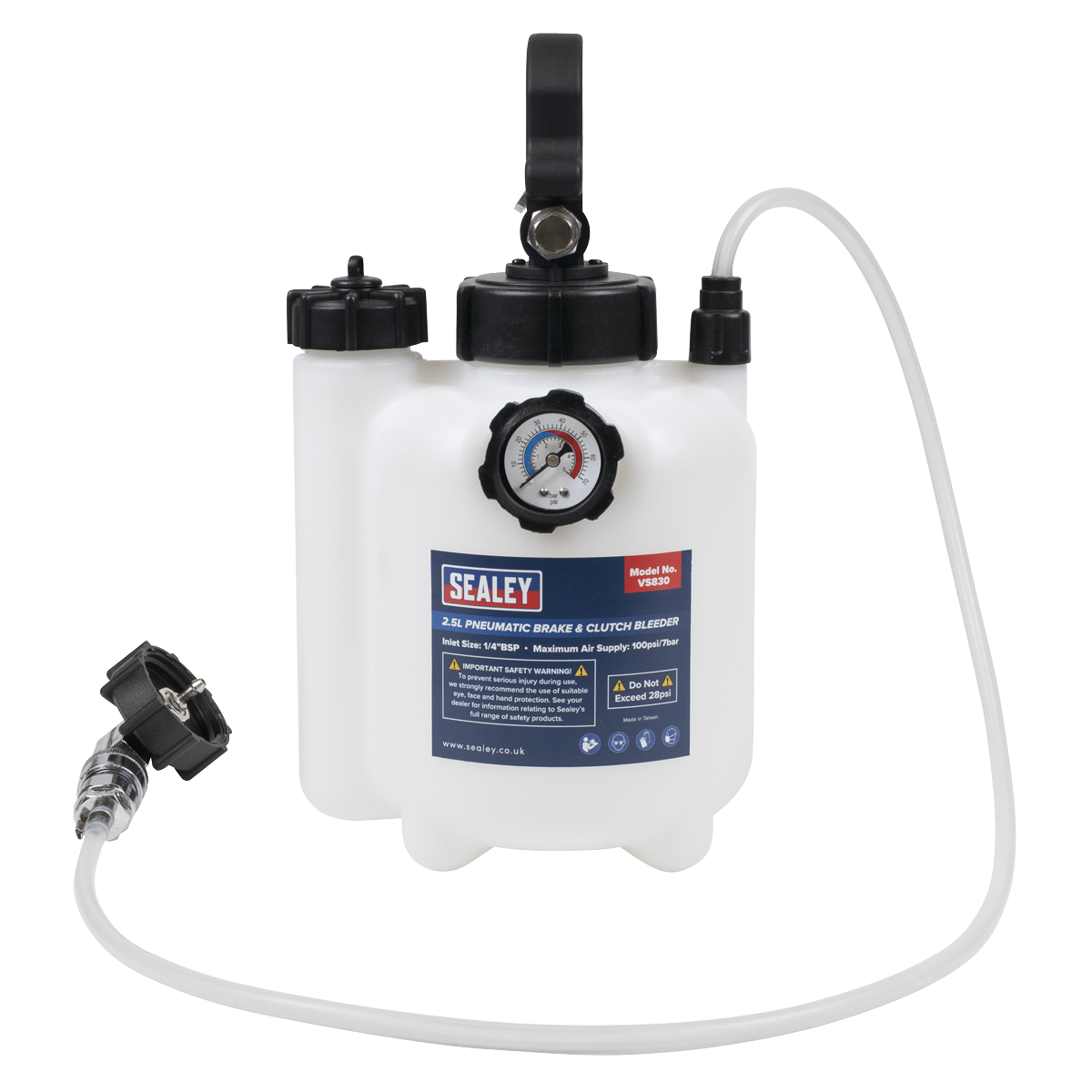 Sealey VS830 Pneumatic Brake & Clutch Bleeder 2.5L - VS830 - Sealey Tools UK - Trade Counter Direct