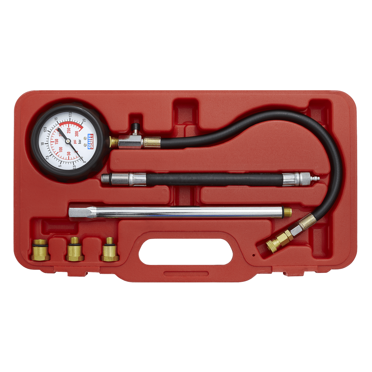 Sealey VSE300D Petrol Compression Tester Deluxe Kit 6pc - VSE300D - Sealey Tools UK - Trade Counter Direct