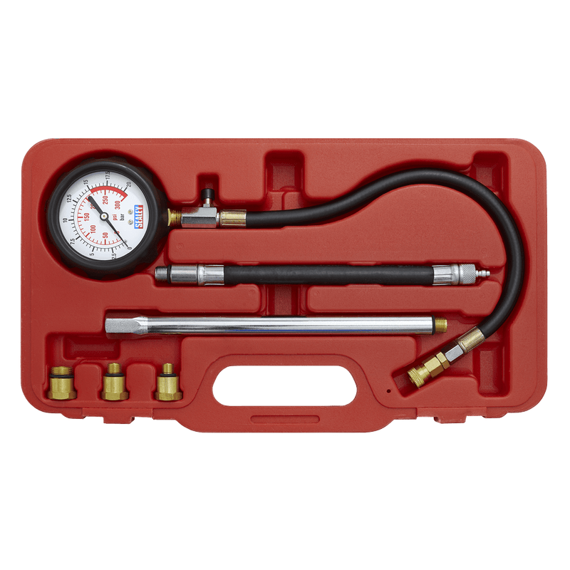 Sealey VSE300D Petrol Compression Tester Deluxe Kit 6pc - VSE300D - Sealey Tools UK - Trade Counter Direct