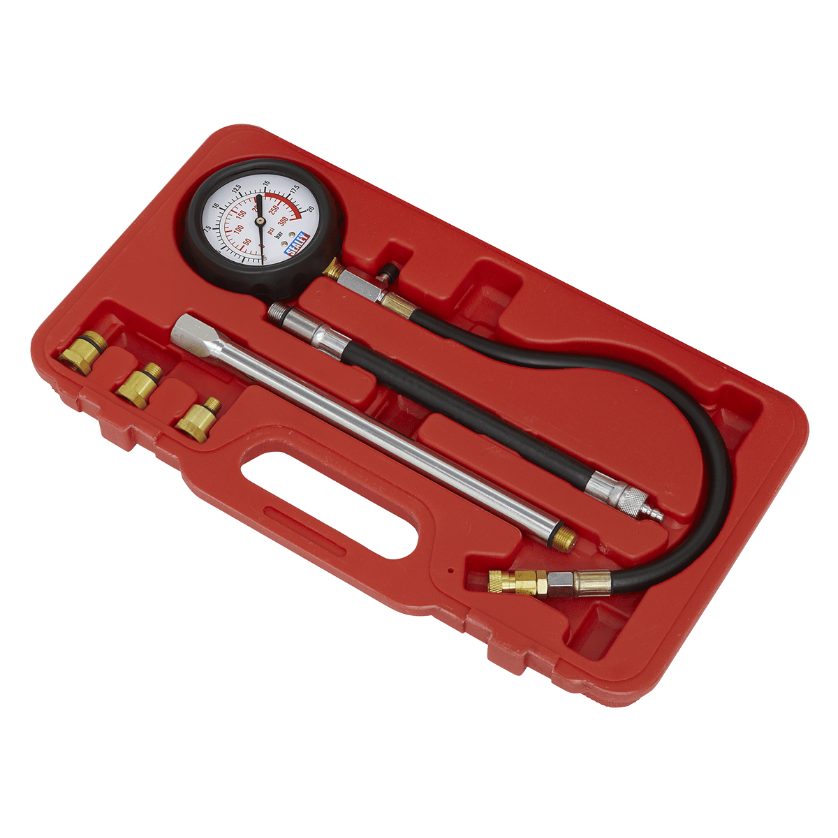 Sealey VSE300D Petrol Compression Tester Deluxe Kit 6pc - VSE300D - Sealey Tools UK - Trade Counter Direct