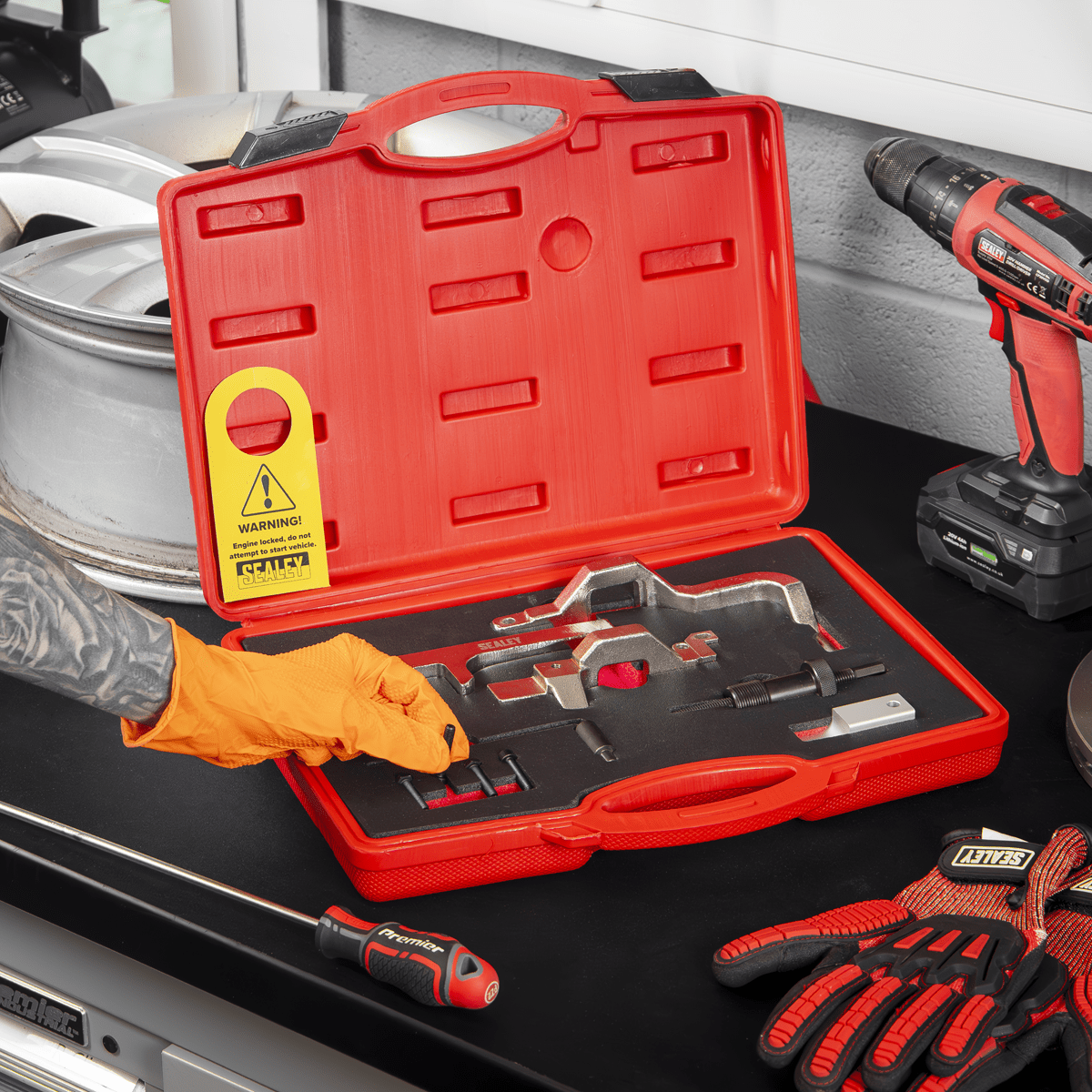 Sealey VSE6131 Petrol Engine Timing Tool Kit - for BMW Mini, Citroen, Peugeot - Chain Drive - VSE6131 - Sealey Tools UK - Trade Counter Direct