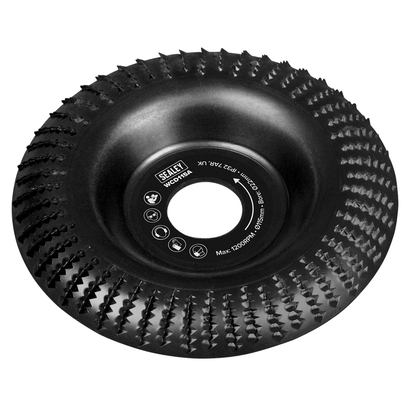 Sealey WCD115A 115mm Arc Shape Wood Carving Disc 22mm Bore - WCD115A - Sealey Tools UK - Trade Counter Direct