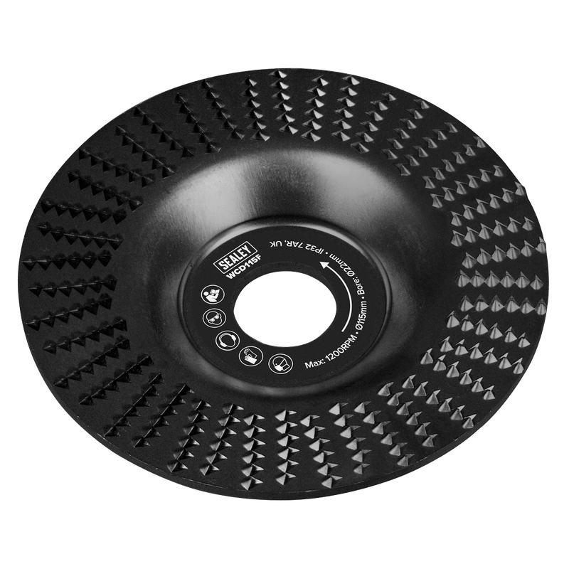 Sealey WCD115F 115mm Flat Shape Wood Carving Disc 22mm Bore - WCD115F - Sealey Tools UK - Trade Counter Direct