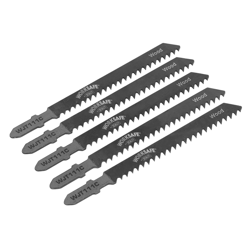 Sealey WJT111C Jigsaw Blade for Soft Wood & Plastics 75mm 8tpi - Pack of 5 - WJT111C - Sealey Tools UK - Trade Counter Direct