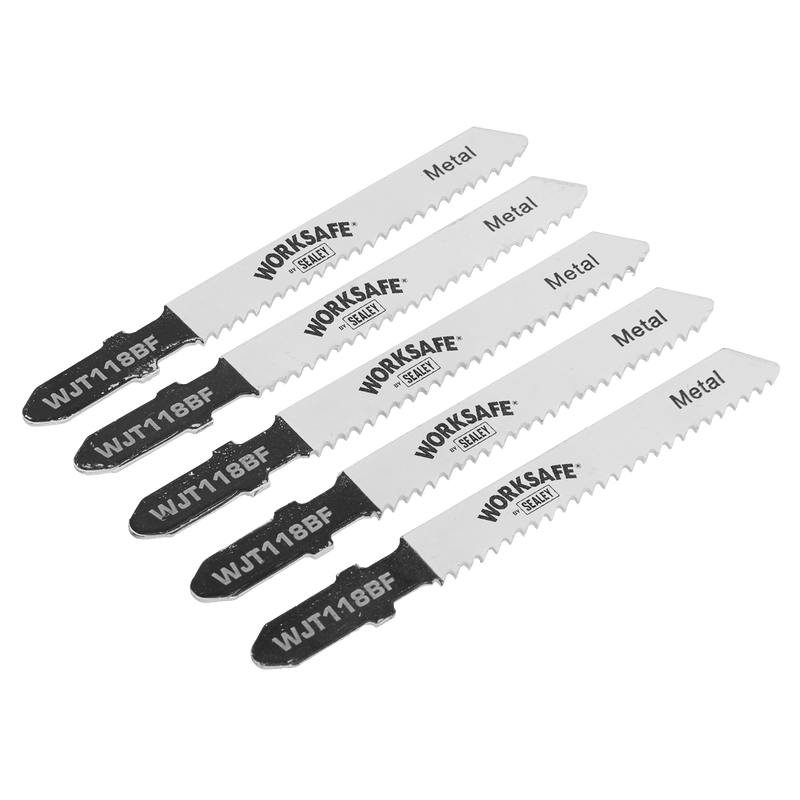 Sealey WJT118BF Worksafe® Jigsaw Blade for Metal 55mm 12tpi - Pack of 5 - WJT118BF - Sealey Tools UK - Trade Counter Direct