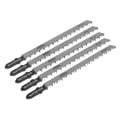 Sealey WJT301CD Worksafe® Jigsaw Blade for Wood & Plastics 90mm 8tpi - Pack of 5 - WJT301CD - Sealey Tools UK - Trade Counter Direct