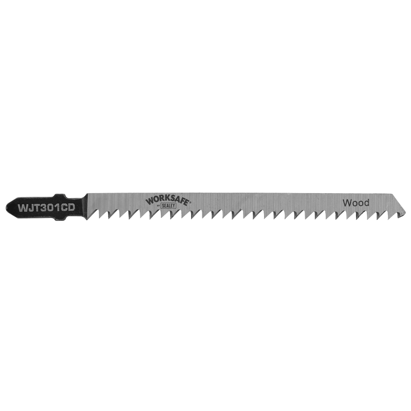 Sealey WJT301CD Worksafe® Jigsaw Blade for Wood & Plastics 90mm 8tpi - Pack of 5 - WJT301CD - Sealey Tools UK - Trade Counter Direct