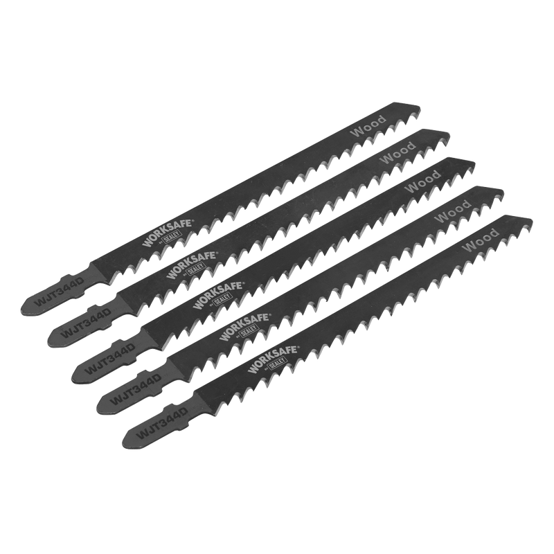 Sealey WJT344D Worksafe® Jigsaw Blade for Wood 105mm 6tpi - Pack of 5 - WJT344D - Sealey Tools UK - Trade Counter Direct