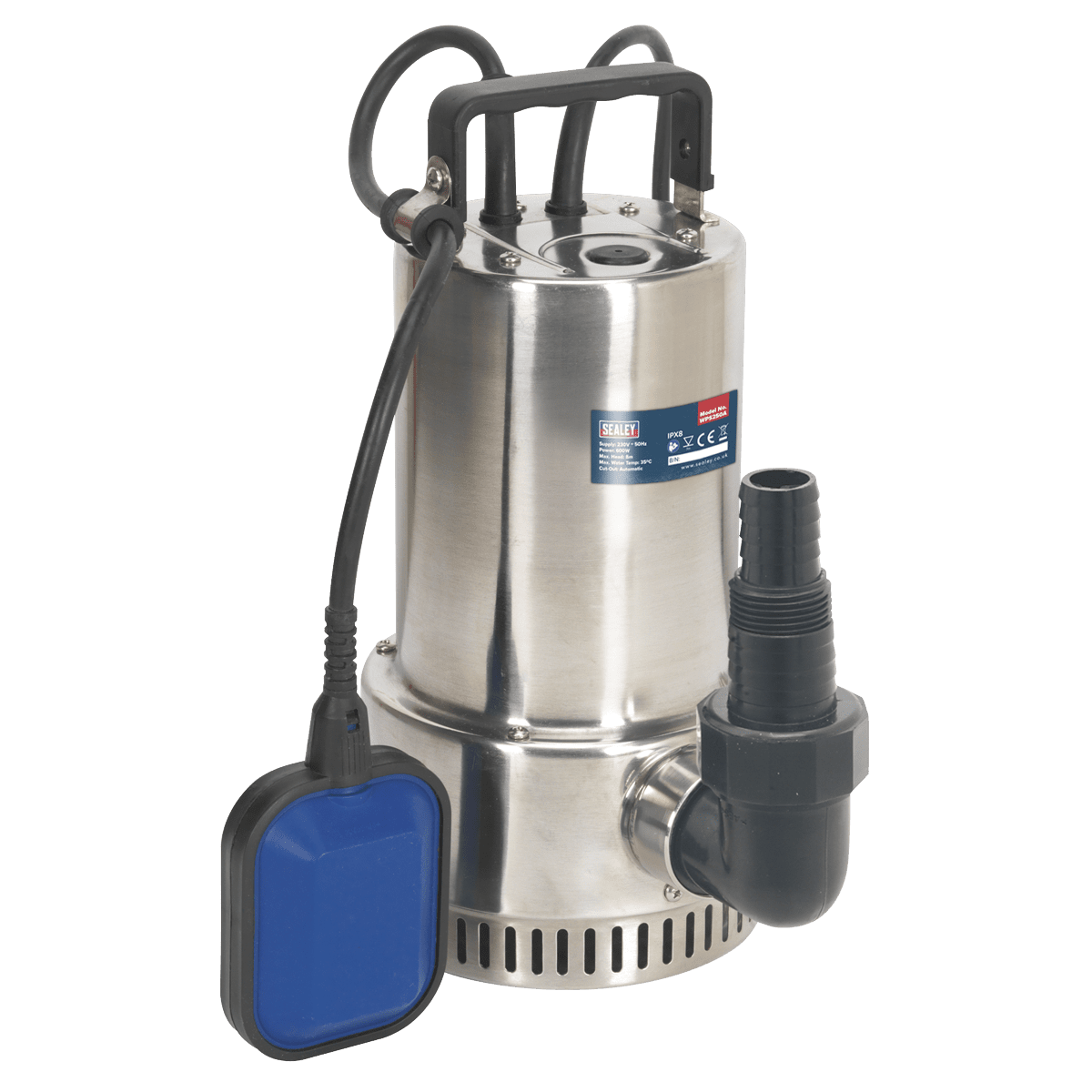 Sealey WPS250A Submersible Stainless Water Pump Automatic 250L/min 230V - WPS250A - Sealey Tools UK - Trade Counter Direct