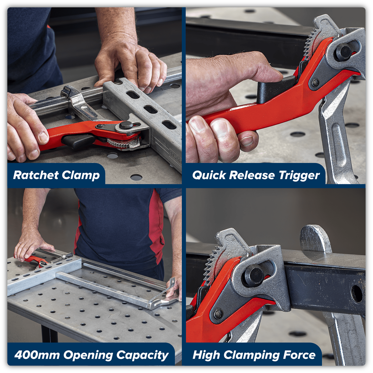 Sealey WRC400 Welding Ratchet Clamp 400 x 120mm - WRC400 - Sealey Tools UK - Trade Counter Direct