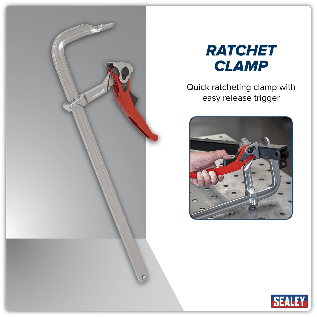 Sealey WRC500 Welding Ratchet Clamp 500 x 120mm - WRC500 - Sealey Tools UK - Trade Counter Direct