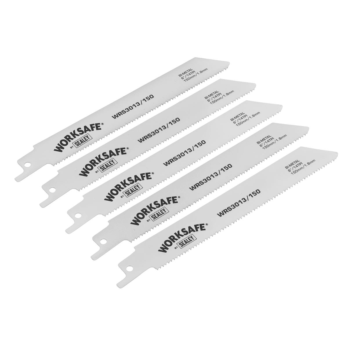 Sealey WRS3013/150 Reciprocating Saw Blade 150mm 14tpi - Pack of 5 - WRS3013/150 - Sealey Tools UK - Trade Counter Direct