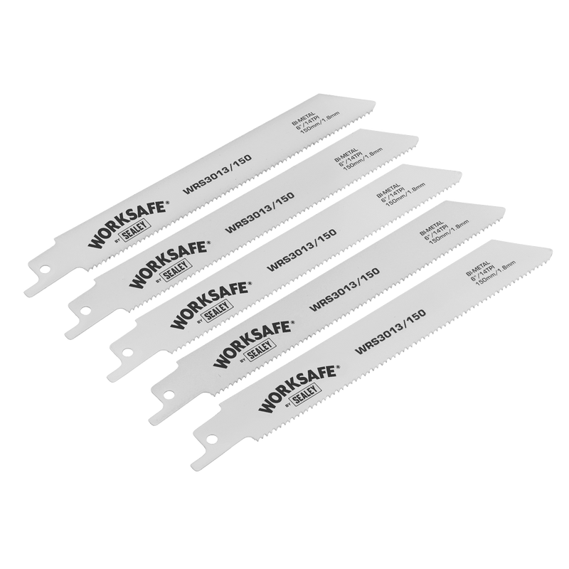 Sealey WRS3013/150 Reciprocating Saw Blade 150mm 14tpi - Pack of 5 - WRS3013/150 - Sealey Tools UK - Trade Counter Direct