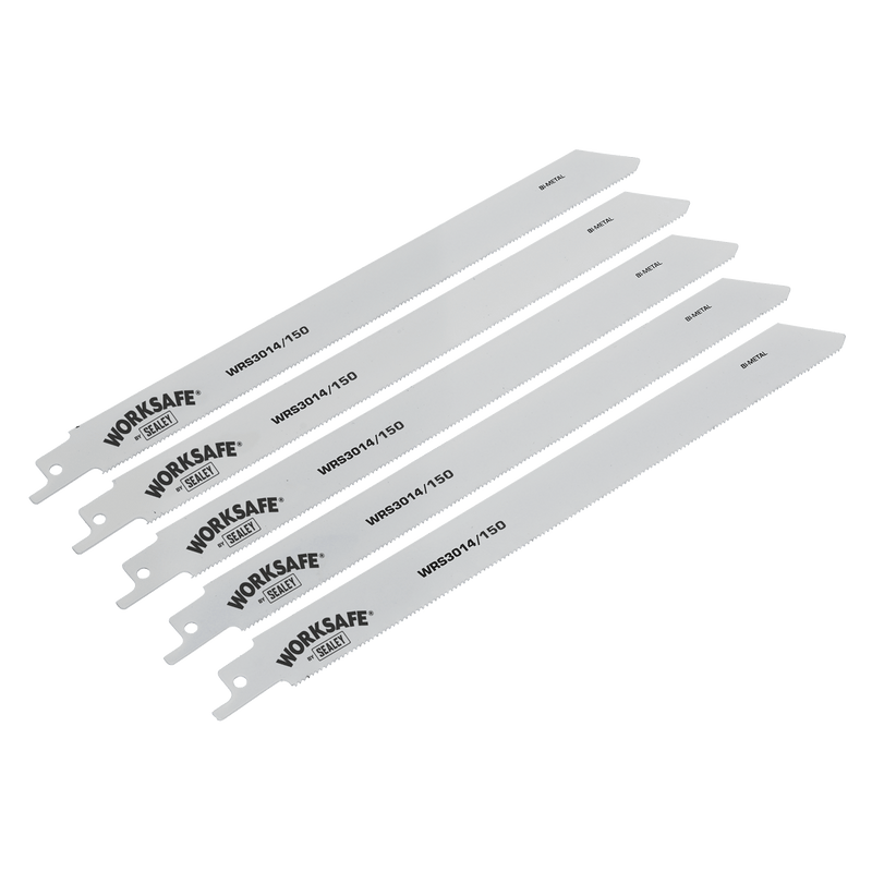 Sealey WRS3014/150 Reciprocating Saw Blade for Metal 150mm 18tpi - Pack of 5 - WRS3014/150 - Sealey Tools UK - Trade Counter Direct
