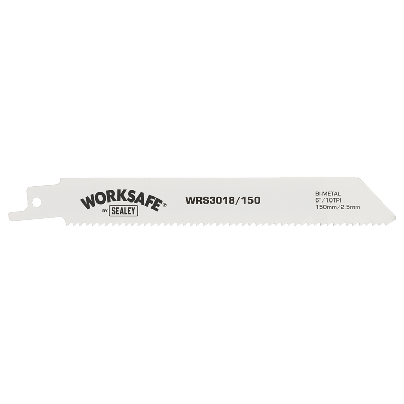 Sealey WRS3018/150 Worksafe® Reciprocating Saw Blade 150mm 10tpi - Pack of 5 - WRS3018/150 - Sealey Tools UK - Trade Counter Direct