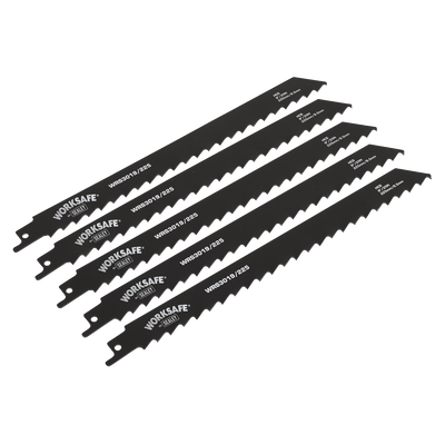 Sealey WRS3019/225 Reciprocating Saw Blade for Wood 225mm 3tpi - Pack of 5 - WRS3019/225 - Sealey Tools UK - Trade Counter Direct