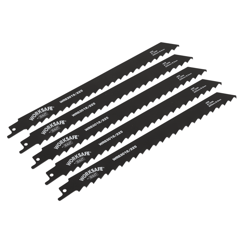 Sealey WRS3019/225 Reciprocating Saw Blade for Wood 225mm 3tpi - Pack of 5 - WRS3019/225 - Sealey Tools UK - Trade Counter Direct