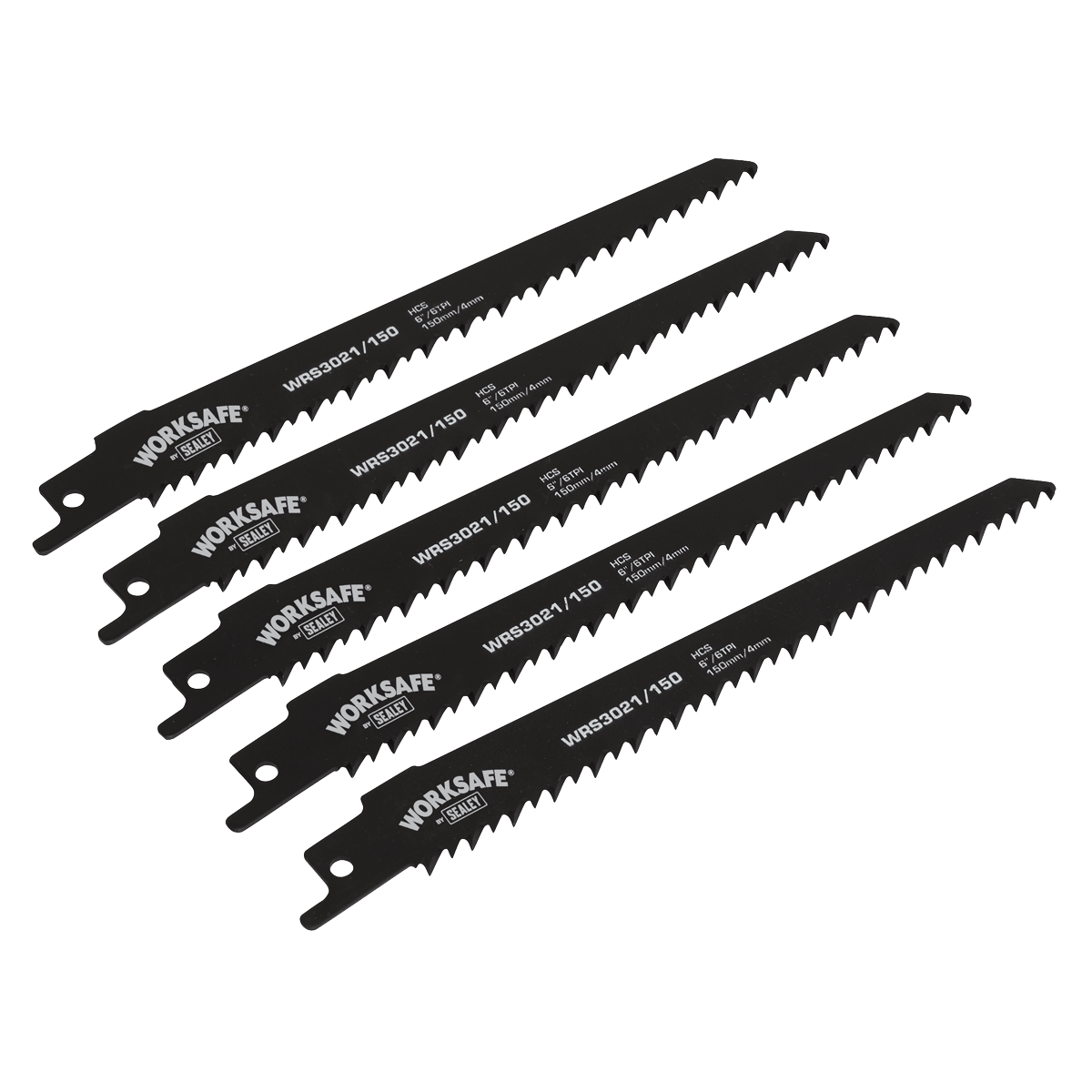 Sealey WRS3021/150 Reciprocating Saw Blade 150mm 6tpi - Pack of 5 - WRS3021/150 - Sealey Tools UK - Trade Counter Direct