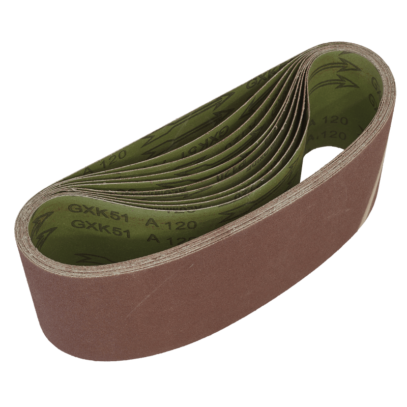 Sealey WSB61120 Sanding Belt 100 x 610mm 120Grit - Pack of 10 - WSB61120 - Sealey Tools UK - Trade Counter Direct