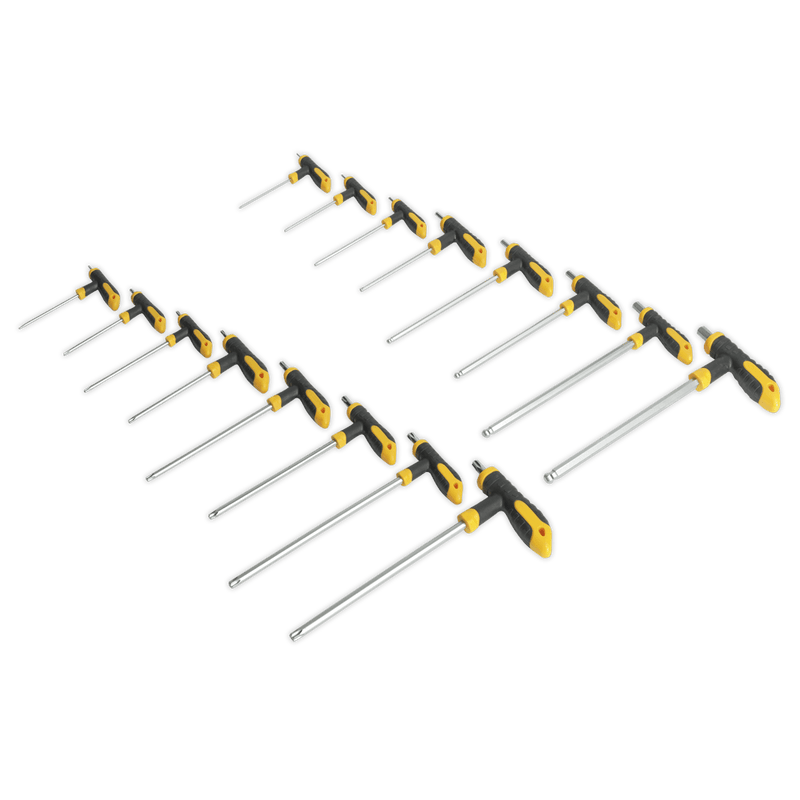 Siegen S0916 16pc T - Handle TRX - Star* & Hex Key Set - S0916 - Sealey Tools UK - Trade Counter Direct