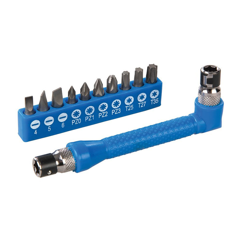 Silverline Angle Screwdriver Bit Holder Set 12pce 12pce - 599368 - 599368 - Silverline - Trade Counter Direct