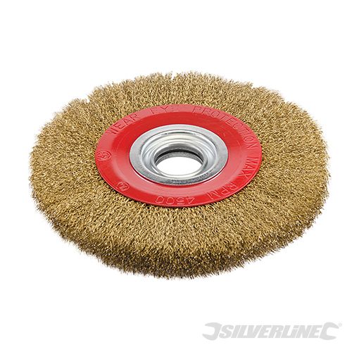 Silverline Brassed Steel Wire Wheel 200 x 32mm - 245128 - 245128 - Silverline - Trade Counter Direct