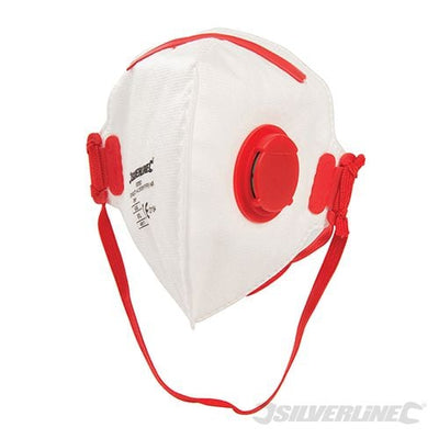 Silverline Fold Flat Face Mask Valved FFP3 NR FFP3 NR Single - 598550 - 598550 - Silverline - Trade Counter Direct