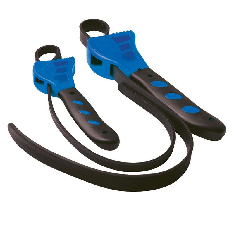 Silverline Rubber Strap Wrenches Set 2pce 500 and 600mm - 598531 - 598531 - Silverline - Trade Counter Direct