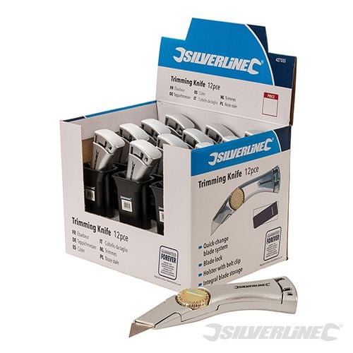 Silverline Trimming Knife Display Box 12pce 12pce - 427555 - 427555 - Silverline - Trade Counter Direct