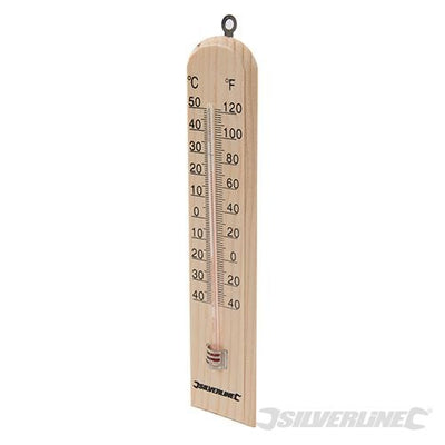 Silverline Wooden Thermometer - 40deg to +50degC - 490745 - 490745 - Silverline - Trade Counter Direct