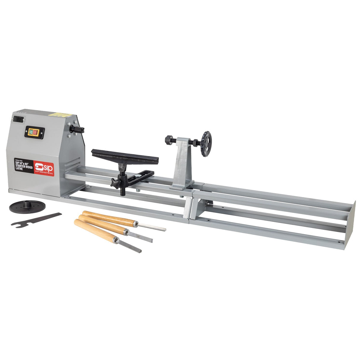 SIP 14" x 40" Starter Wood Lathe with 3pc Chisel Kit - SIP-01458 - SIP Tools UK - Trade Counter Direct