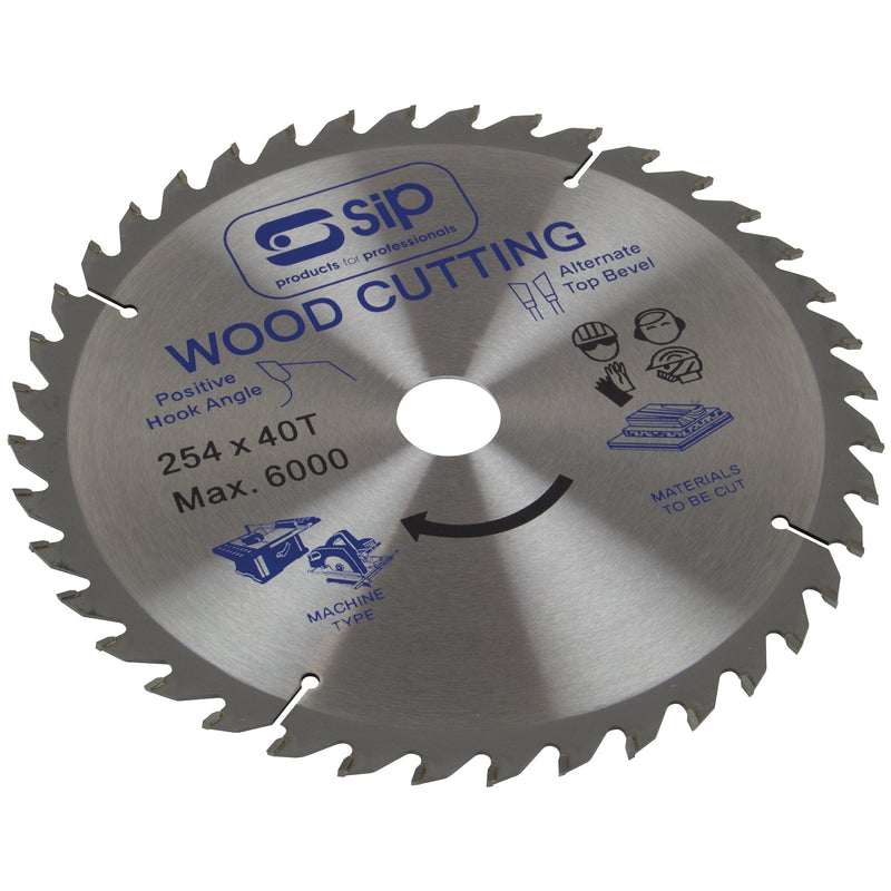 SIP 254mm x 30mm TCT 40T Circular Saw Blade - SIP-06128 - SIP Tools UK - Trade Counter Direct