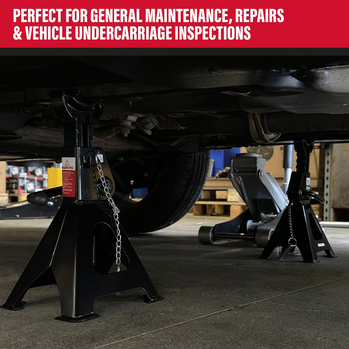 SIP 3 Ton Ratchet Jack Stands - SIP-03637 - SIP Tools UK - Trade Counter Direct