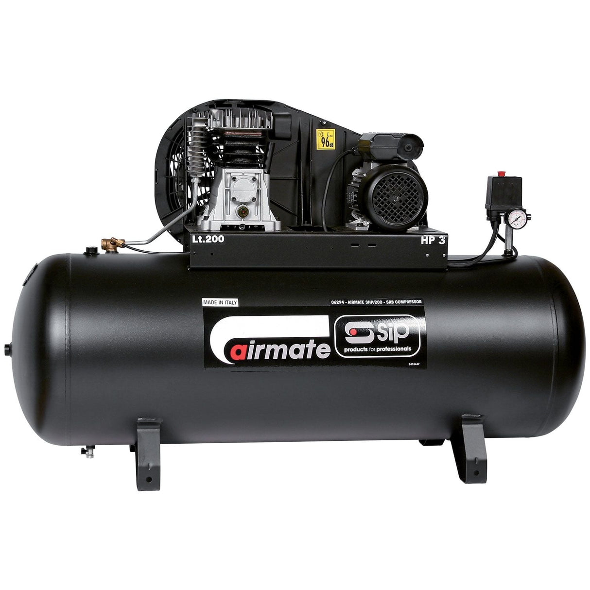 SIP 3HP/200 - SRB Belt Drive Compressor - 06294 - SIP-06294 - SIP Tools UK - Trade Counter Direct