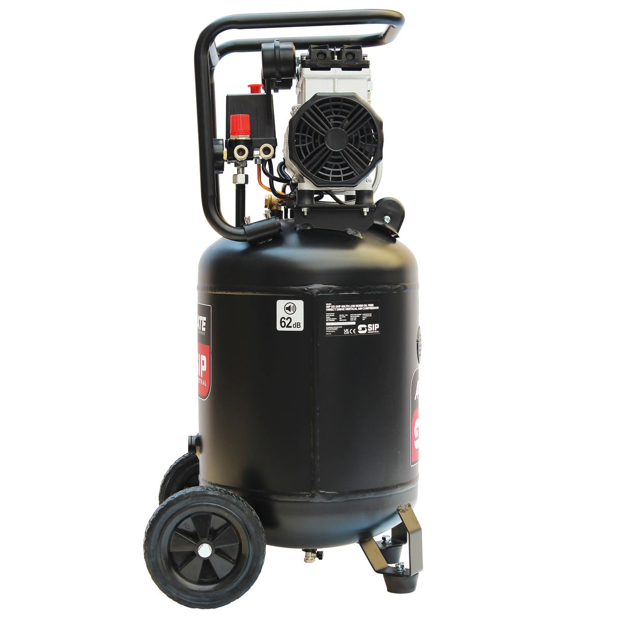 SIP DD 2hp 50ltr Low Noise Oil-Free Vertical Direct Drive Compressor - SIP-05483 - SIP Tools UK - Trade Counter Direct