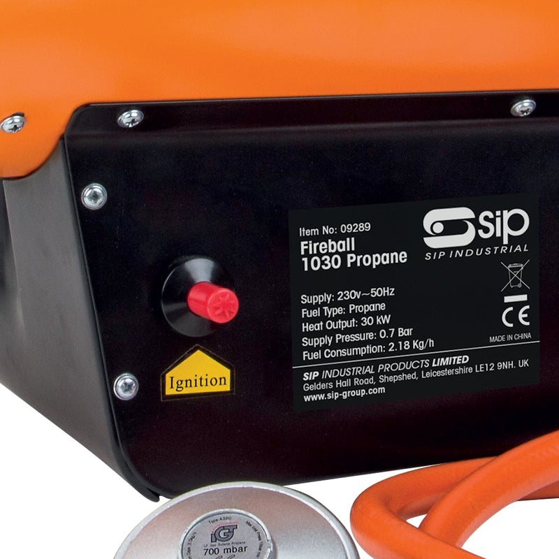SIP FIREBALL 1030 Propane Space Heater - SIP-09289 - SIP Tools UK - Trade Counter Direct