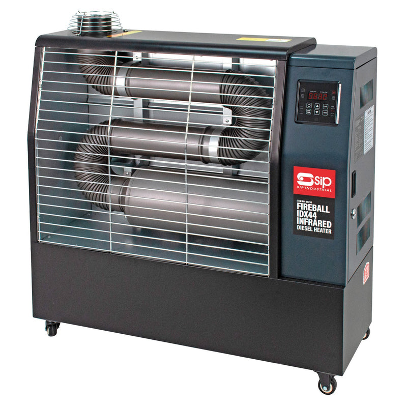 SIP FIREBALL IDX44 Industrial Infrared Diesel Heater with 3pc Flue Kit - SIP-09236A - SIP Tools UK - Trade Counter Direct